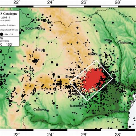 The Vrancea earthquakes epicentres distribution (19812005) from RomPlus ...