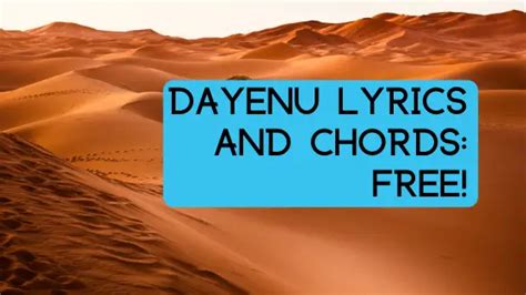 Dayenu Lyrics And Chords: FREE – Dynamic Music Room