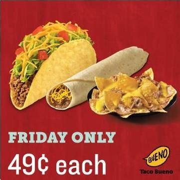 Taco Bueno Tacos, Burritos, and Nachos $0.49 Today Only!