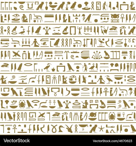 Ancient egyptian hieroglyphs seamless horizontal Vector Image