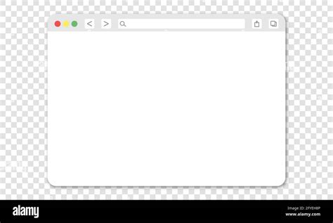 Realistic blank browser window with shadow. Design template isolated on ...
