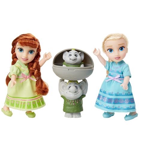 Buy Frozen 2 Disney Petite Anna & Elsa Dolls with Surprise Trolls Gift ...