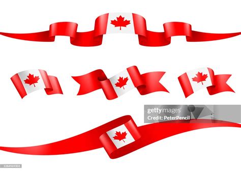 Canada Flag Ribbon Set Vector Stock Illustration High-Res Vector ...