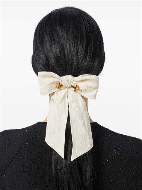 Gucci Horsebit Bow Silk Hair Tie - Farfetch