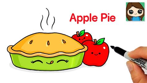 How to Draw an Apple Pie 🍎 Cute Fall Thanksgiving Art - YouTube