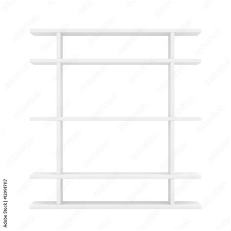 Empty shelves on white background Stock Illustration | Adobe Stock