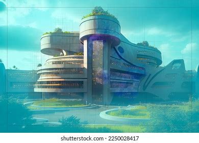 Project Futuristic School Building 3d Illustration Stock Illustration ...