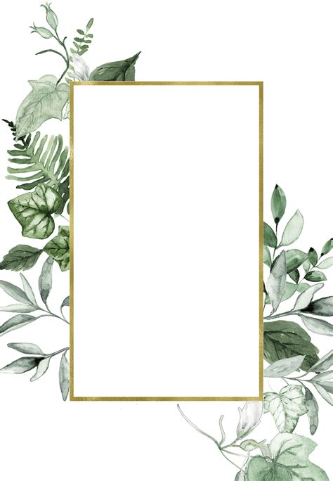 Watercolor Greenery Frame - Save the Date Card Template | Greetings ...