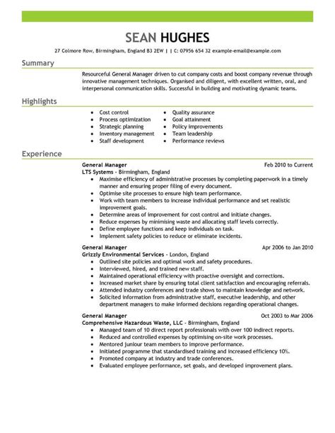 Professional Management Resume Examples