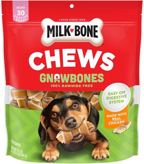 MILK-BONE Gnaw Bones Mini Chicken Flavored Bone Dog Treats, 60 count ...