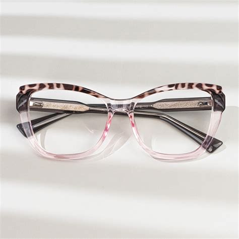 Edena - Geometric Pink/Tortoise Eyeglasses | Vooglam