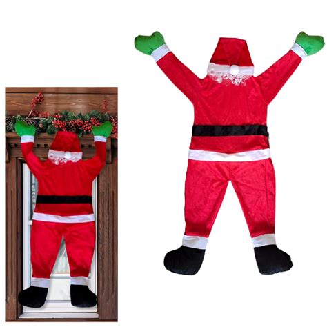 Christmas Hanging Santa Claus Suit, Outdoor Climbing Hanging Santa ...