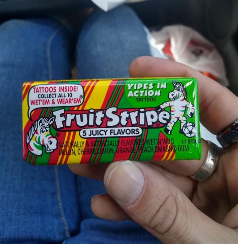 The fruit stripe gum zebra is named Yipes. : mildlyinteresting