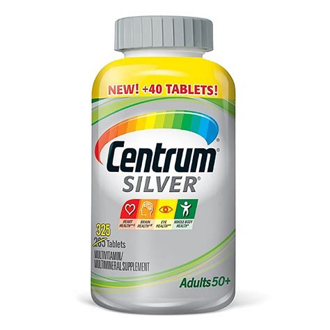 Centrum Silver Adult 50+ Multivitamin, 325 Ct - Walmart.com - Walmart.com