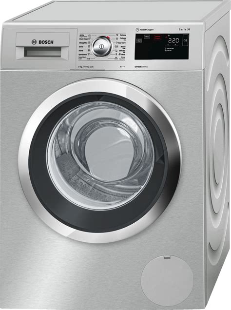 BOSCH 9kg Front Loader Washing Machine - Silver Inox - Active Oxygen ...