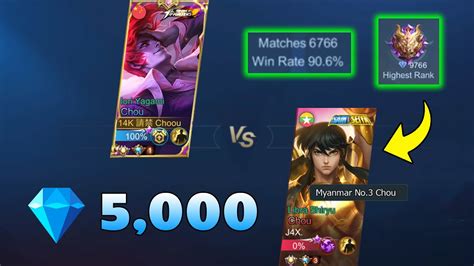 CHOOU vs PRO PLAYER CHOU 6K MATCHES 90% WinRate (he destroy me) - YouTube