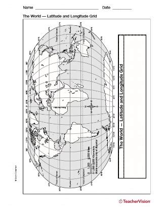 Latitude and Longitude Map - Geography Printable (3rd-8th Grade ...