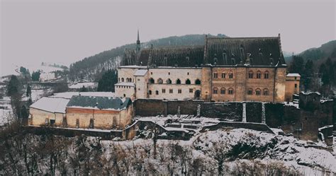 Aerial view of Vianden Ancient Castle in Luxembourg 21829406 Stock ...