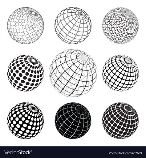 Set black and white globe Royalty Free Vector Image