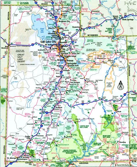 Utah interstate highways map I-15 I-70 I-80 I-84 road state number free ...