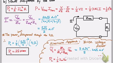 Calculate Power Dissipated by the Load - YouTube