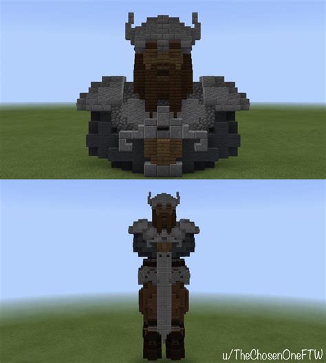 I tried making a Viking statue. Feedback is appreciated. (Bedrock PE ...