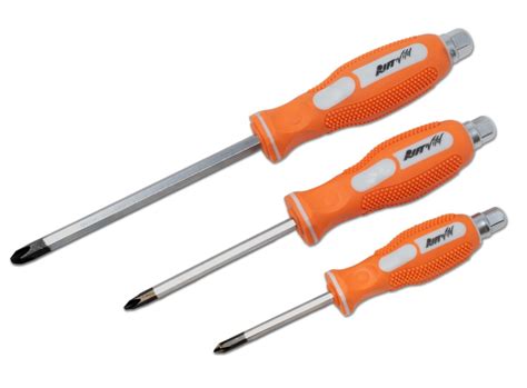 TRUE JIS Metric Screwdriver Set Solid Tang Screw Driver Drivers #1-2-3 ...