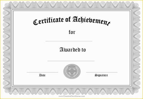 Certificate Of Achievement Template Free Of Certificate Achievement ...