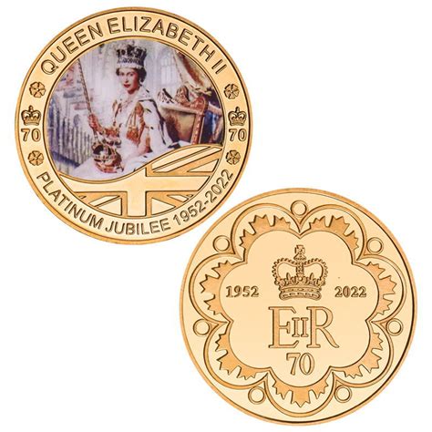 Queen Elizabeth II Platinum Jubilee Gold Plated Commemorative Coins ...