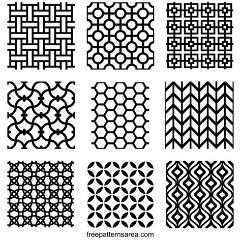 Seamless Geometric Patterns: A Collection of 9 Repeating Designs