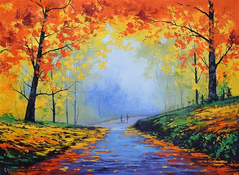 Autumn Print , Painting Prints, Fall Scene, Autumn Picture ...