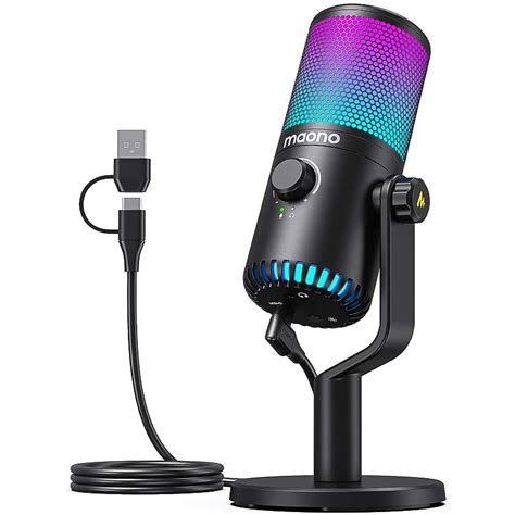 Gaming USB Microphone, Programmable PC Condenser Mic with RGB | Reverb