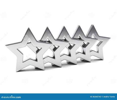 Five Silver Stars On White Background. Royalty-Free Stock Photography ...