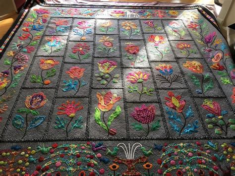 Embroidered Quilts, Applique Quilts, Deep Green, Deep Purple, Hallway ...