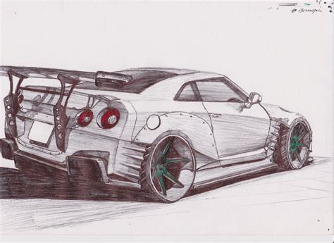 Nissan Gtr R35 Drawing at GetDrawings | Free download