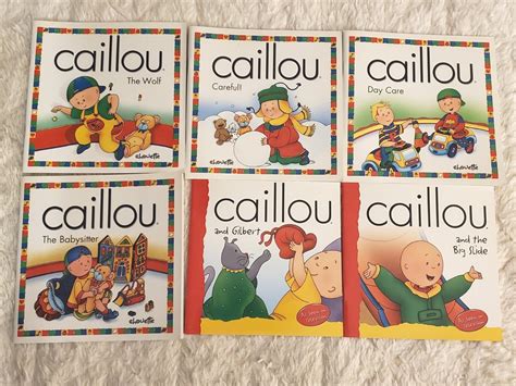 CAILLOU 6 Softcover BOOK LOT Big Slide GILBERT The Wolf CAREFUL! Day ...