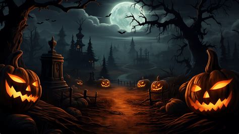 Halloween Night Jack-o-Lantern 4K #6931m Wallpaper PC Desktop