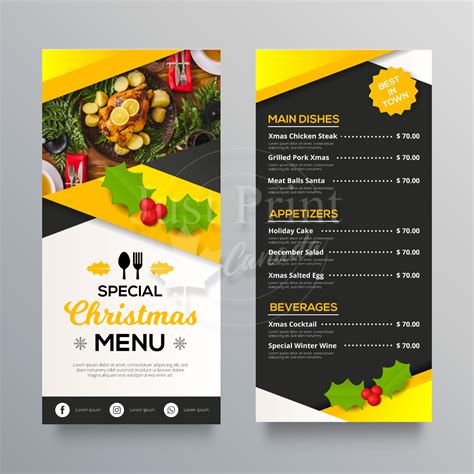 Long Menu - Just Print Canada