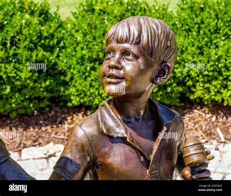 Close up of Andy Griffith statue at Pullen Park in Raleigh, NC Stock ...