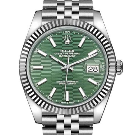 Rolex Datejust 41 Jubilee Fluted Green Motif Dial 126334