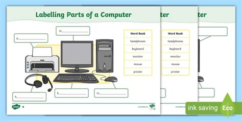 KS1 Computer Parts Activity | Differentiated Labelling Sheet