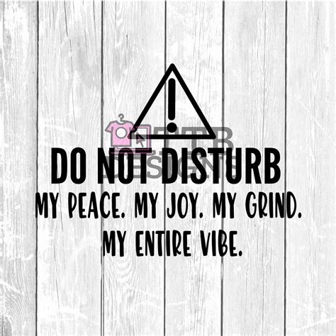 Do Not Disturb My Peace My Joy My Going. My Entire Vibe SVG | Etsy