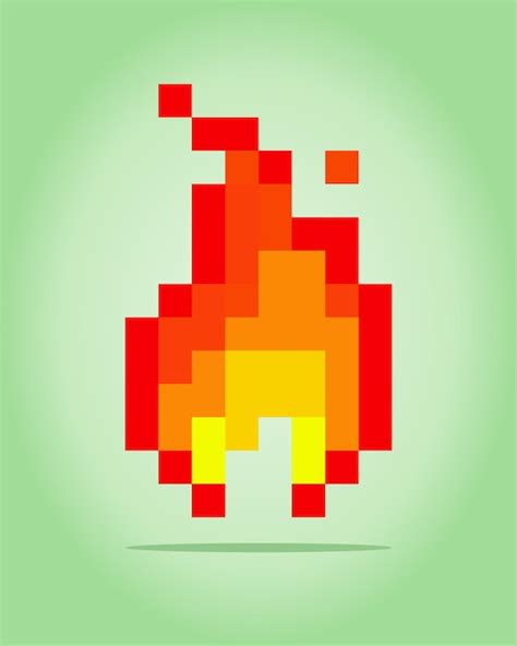 Premium Vector | 8bit pixel a fire for gui image asset game on vector ...