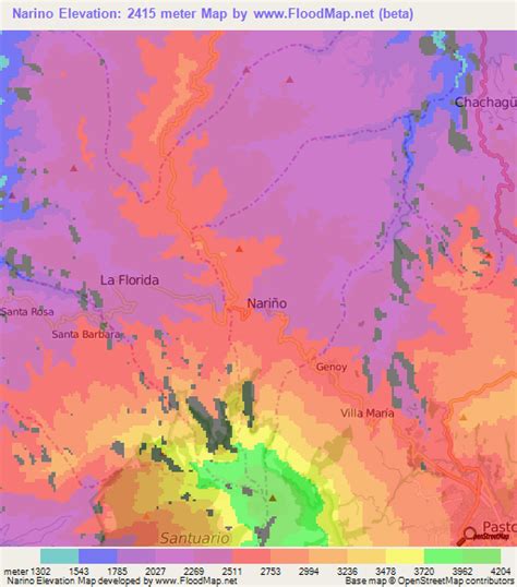 Elevation of Narino,Colombia Elevation Map, Topography, Contour