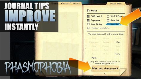 Phasmophobia | JOURNAL TIPS improve INSTANTLY | Tips and Tricks - YouTube