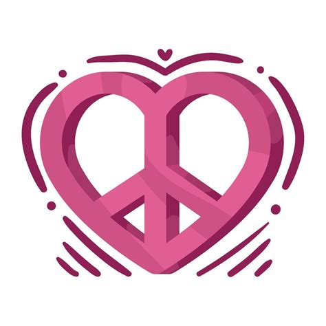 pink heart peace symbol 10527349 Vector Art at Vecteezy