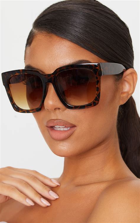 Brown Tortoise Oversized Square Sunglasses | Accessories ...