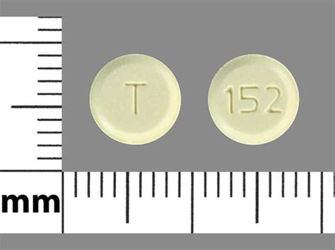 T 152 Pill Yellow Round 8mm - Pill Identifier