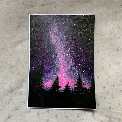 Pink Galaxy Painting Art Print Galaxy Poster Space Acrylic | Etsy