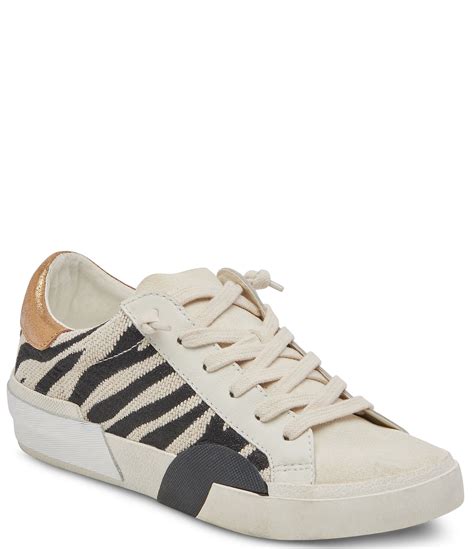 Dolce Vita Zina Zebra Detail Leather and Fabric Sneakers | Dillard's